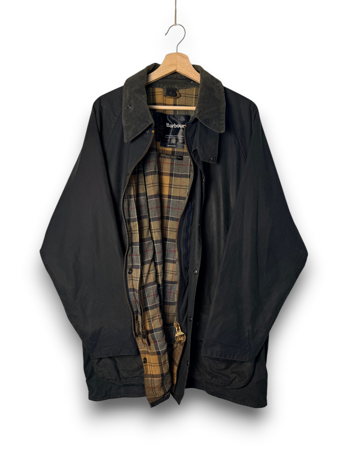 Vintage Barbour Beaufort C46 XL Navy Wax Jacket Made in England Heritage