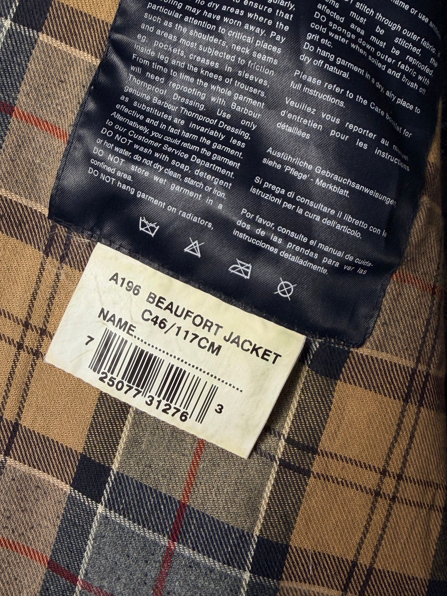 Vintage Barbour Beaufort C46 XL Navy Wax Jacket Made in England Heritage