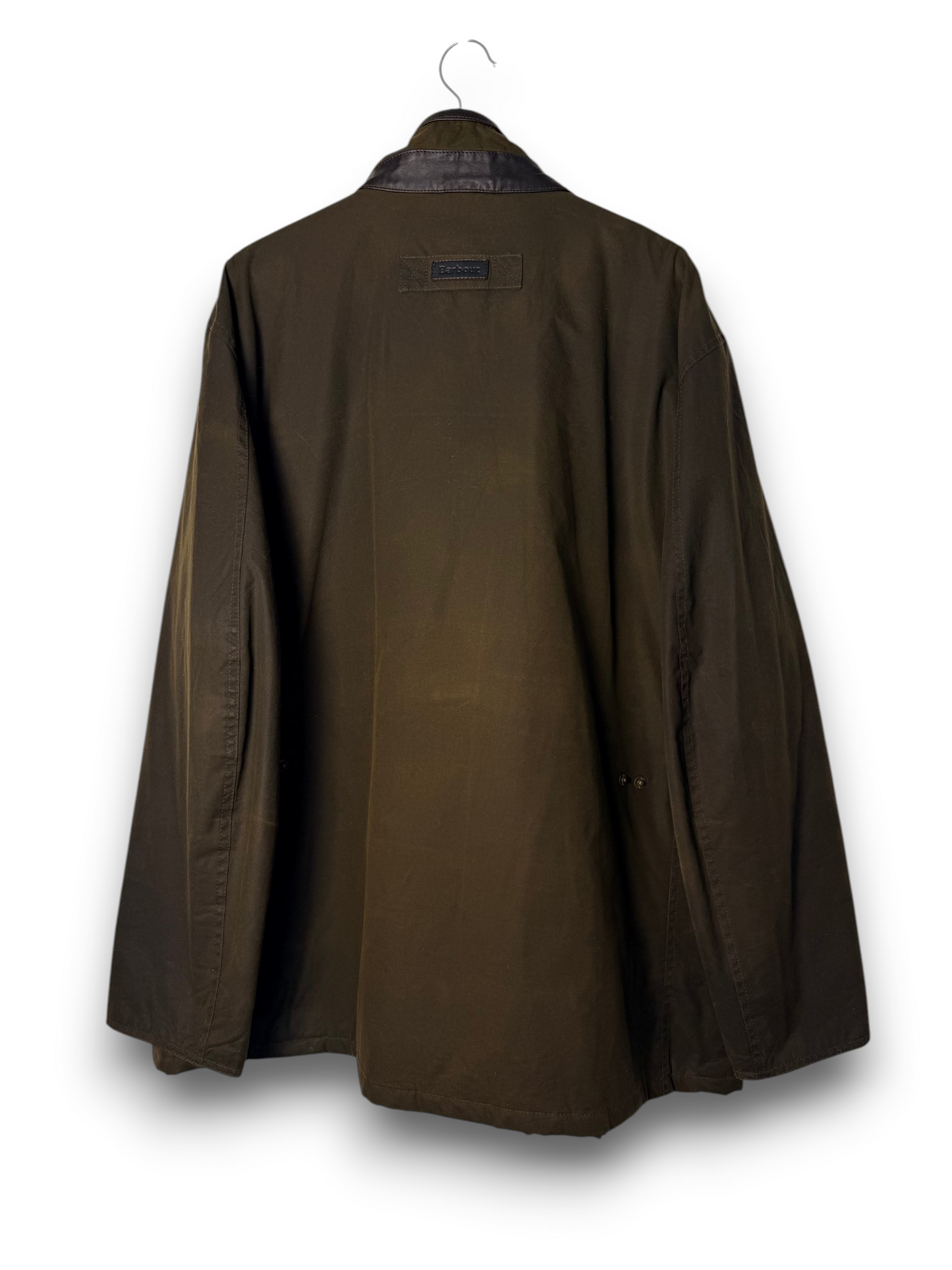 Vintage Barbour Hereford 3XL Olive Wax Jacket Quilted Lined Leather Trim