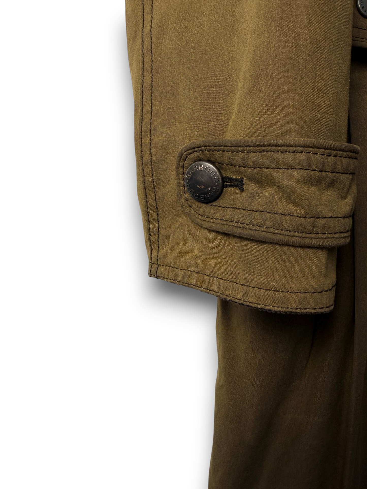 Vintage Barbour Regiment Coat Wax Jacket Sandstone UK16 Double Breasted