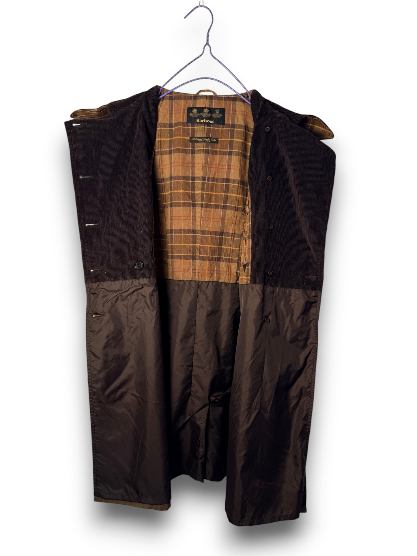 Vintage Barbour Regiment Coat Wax Jacket Sandstone UK16 Double Breasted