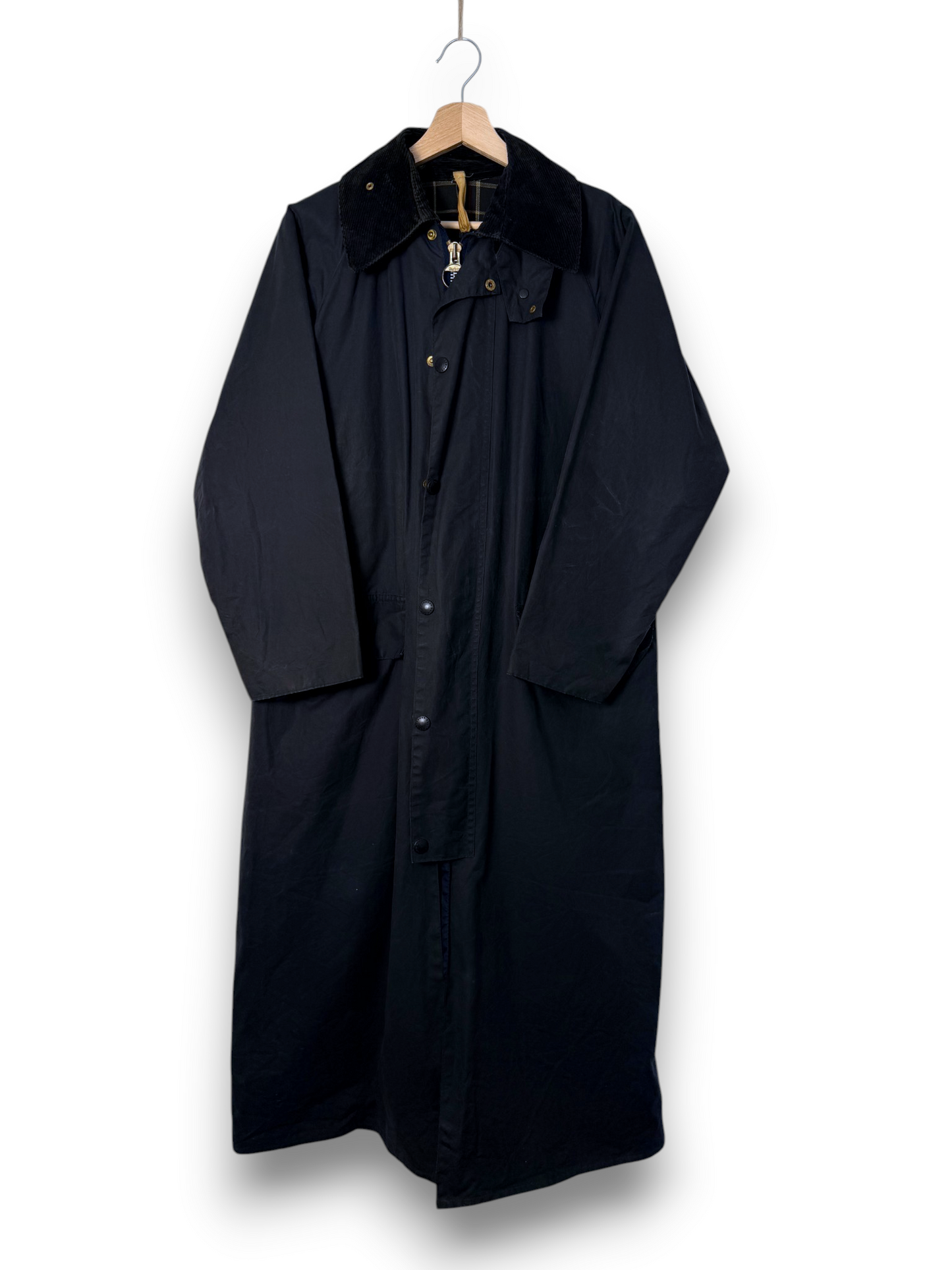 80s Barbour Burghley 2 Crest Wax Coat C36 Navy – Made in England