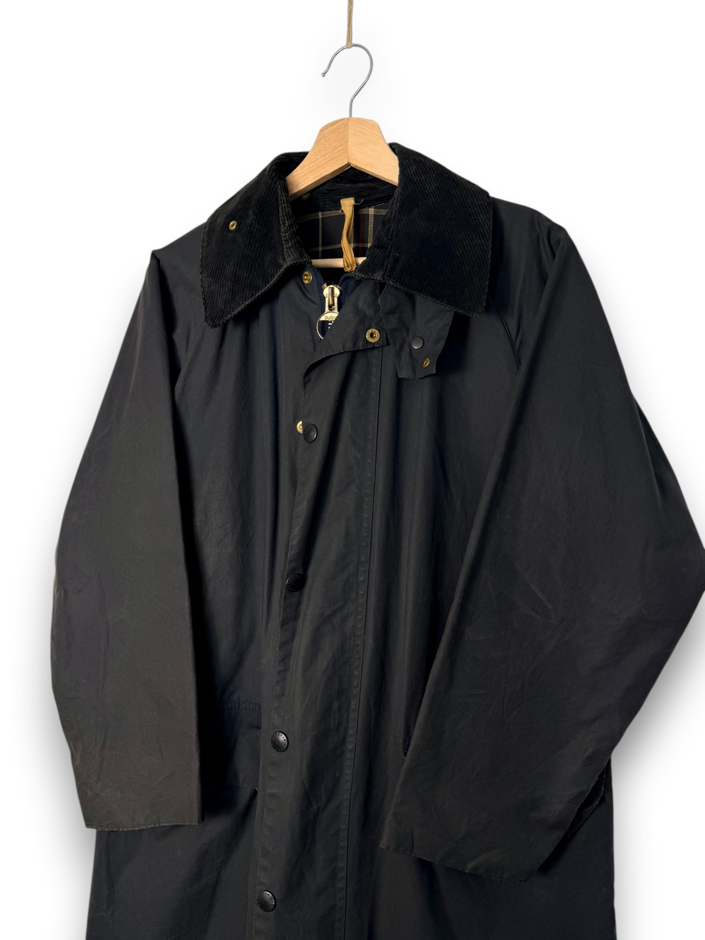 80s Barbour Burghley 2 Crest Wax Coat C36 Navy – Made in England