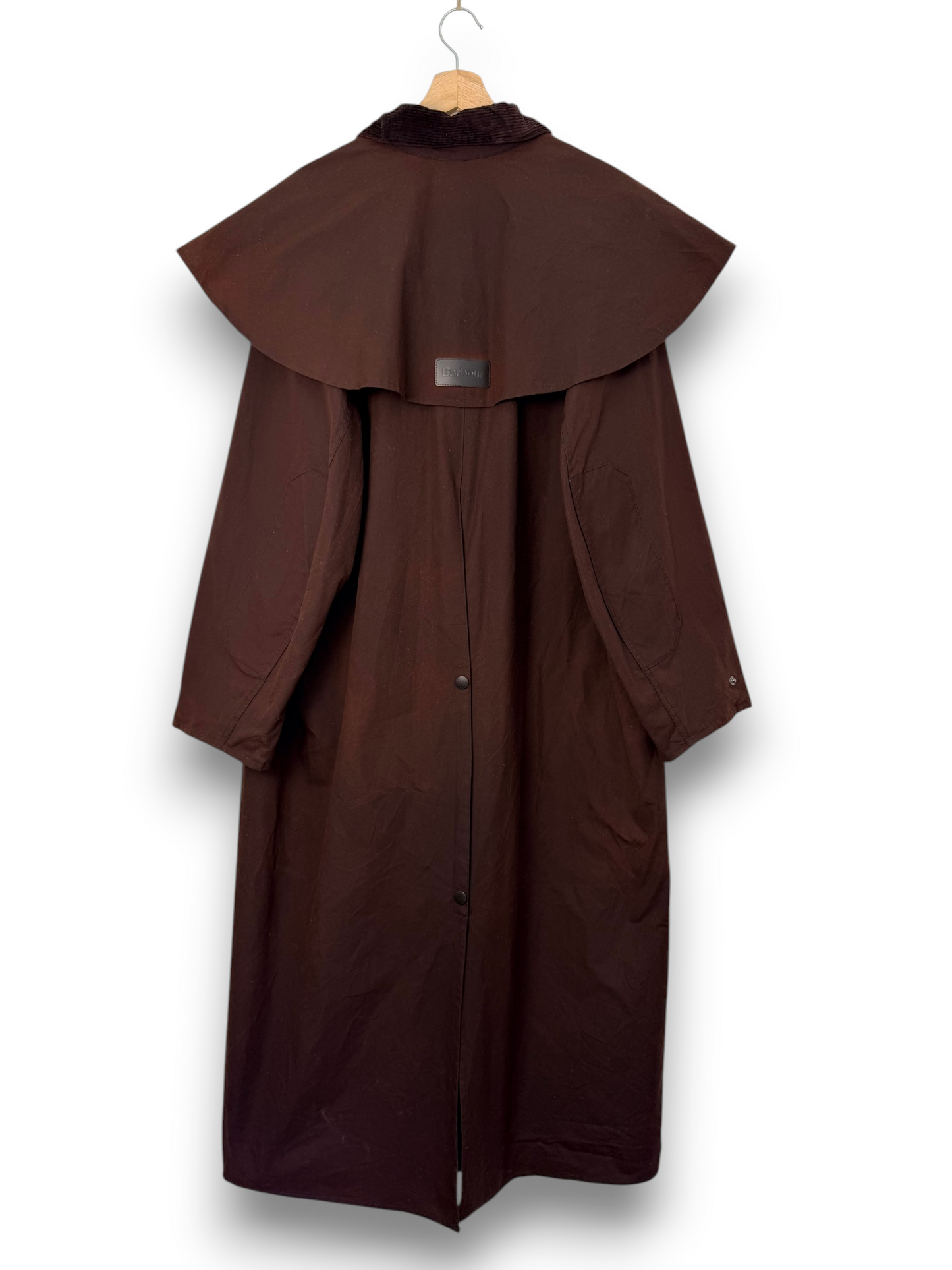 Vintage Barbour Stockman Wax Coat Brown Equestrian Riding Coat Long XL