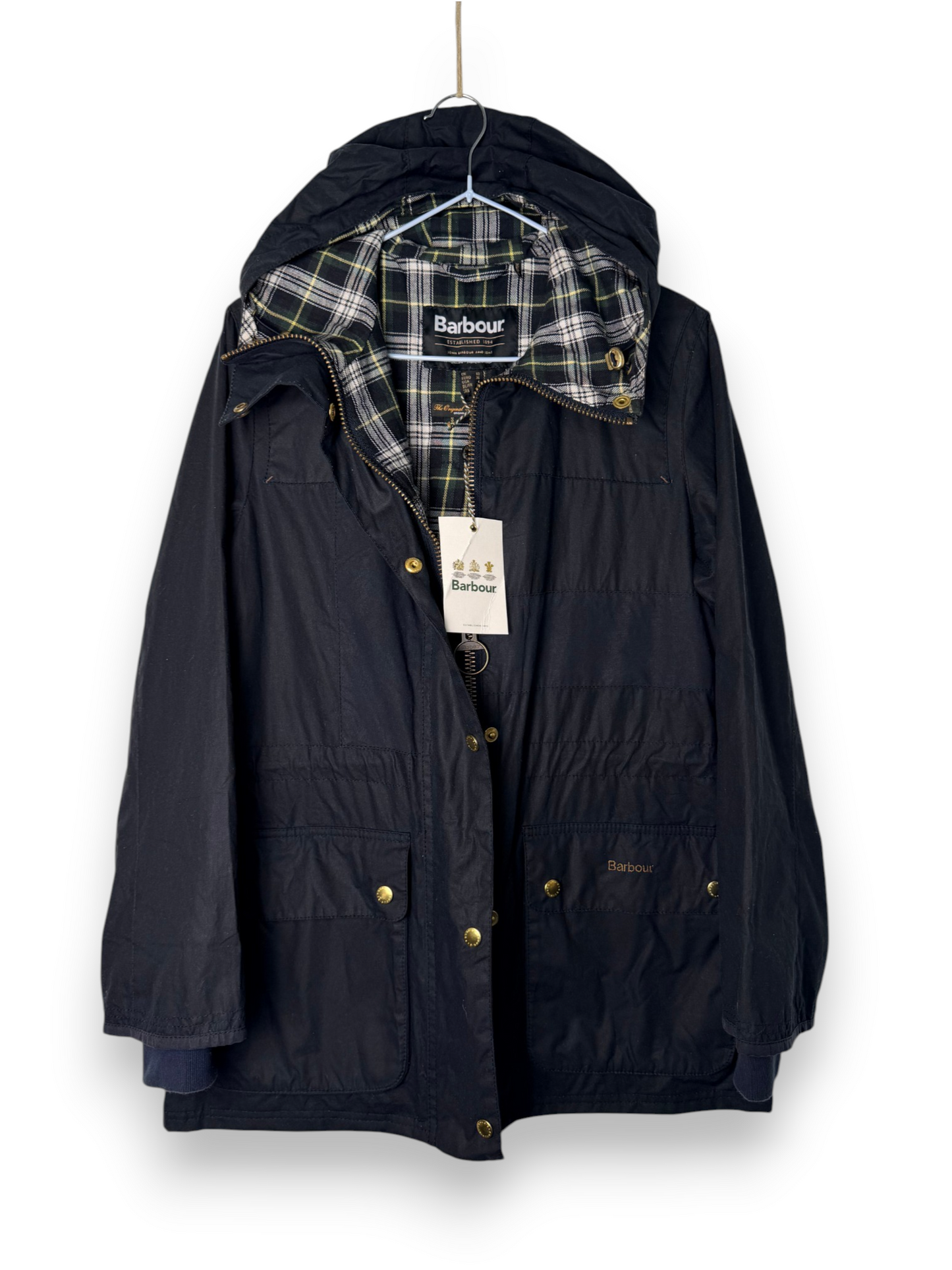 Barbour Reloved Prototype Lady Wax Jacket Navy UK10 / Medium
