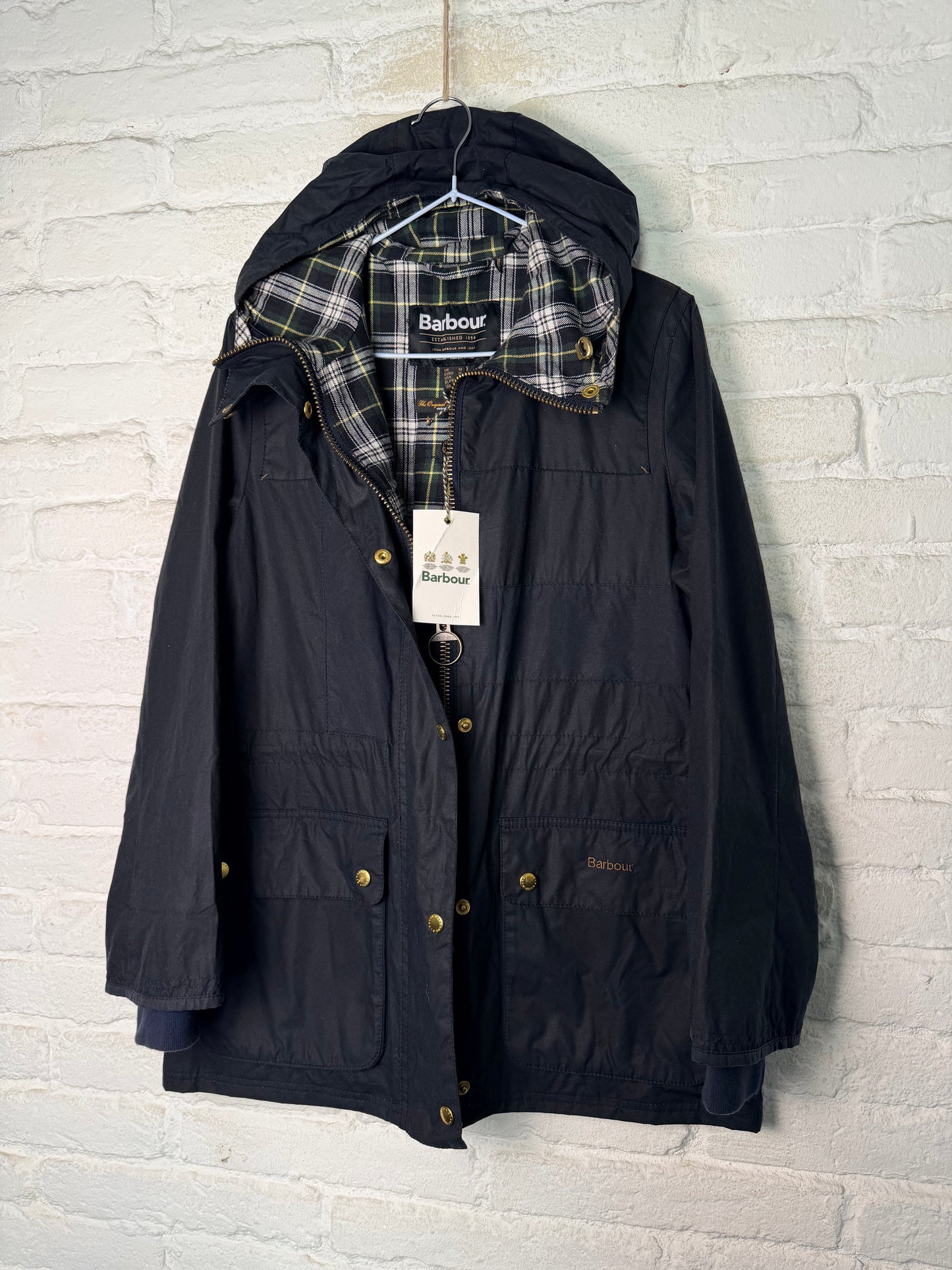 Barbour Reloved Prototype Lady Wax Jacket Navy UK10 / Medium