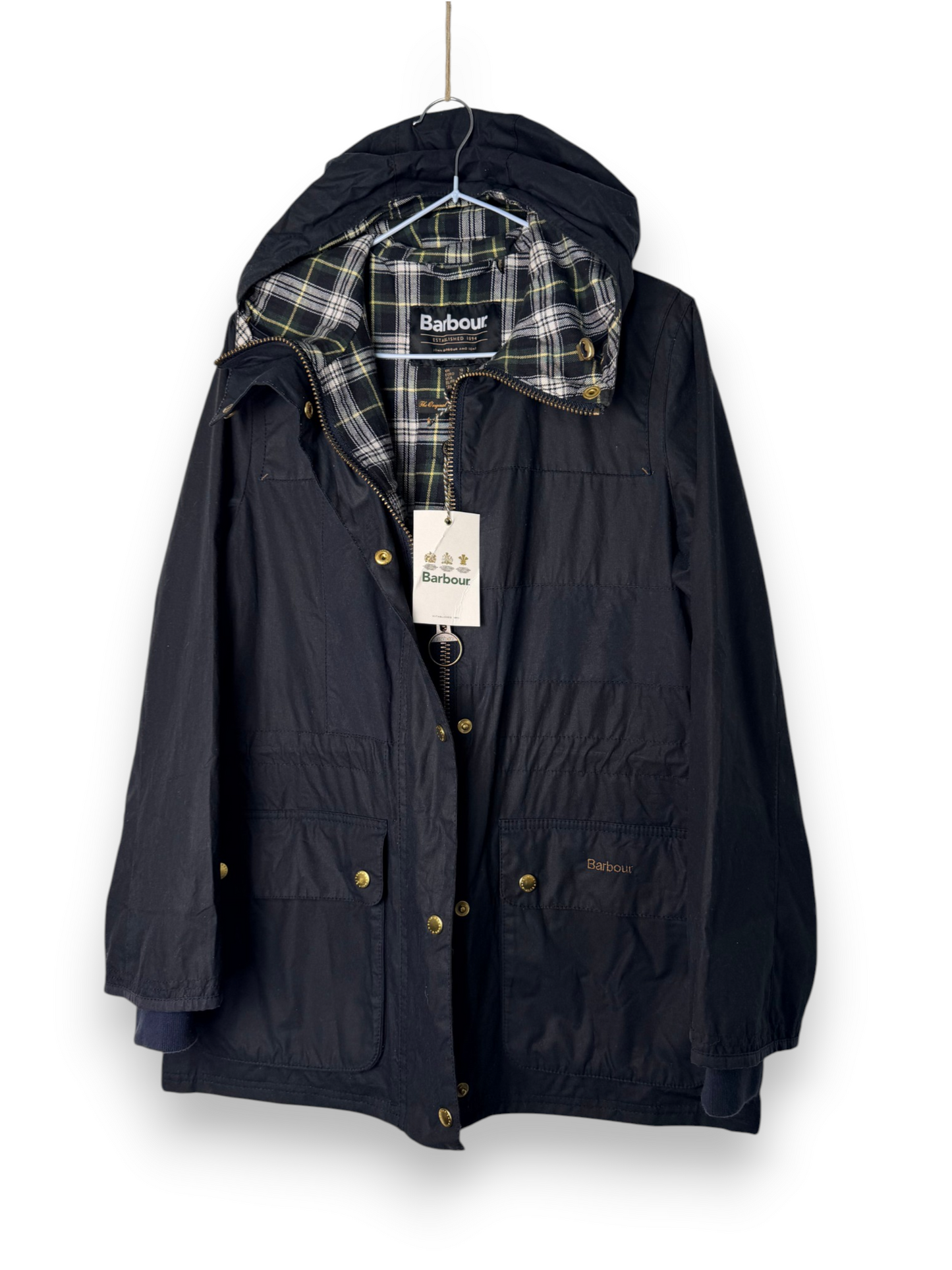 Barbour Reloved Prototype Lady Wax Jacket Navy UK10 / Medium