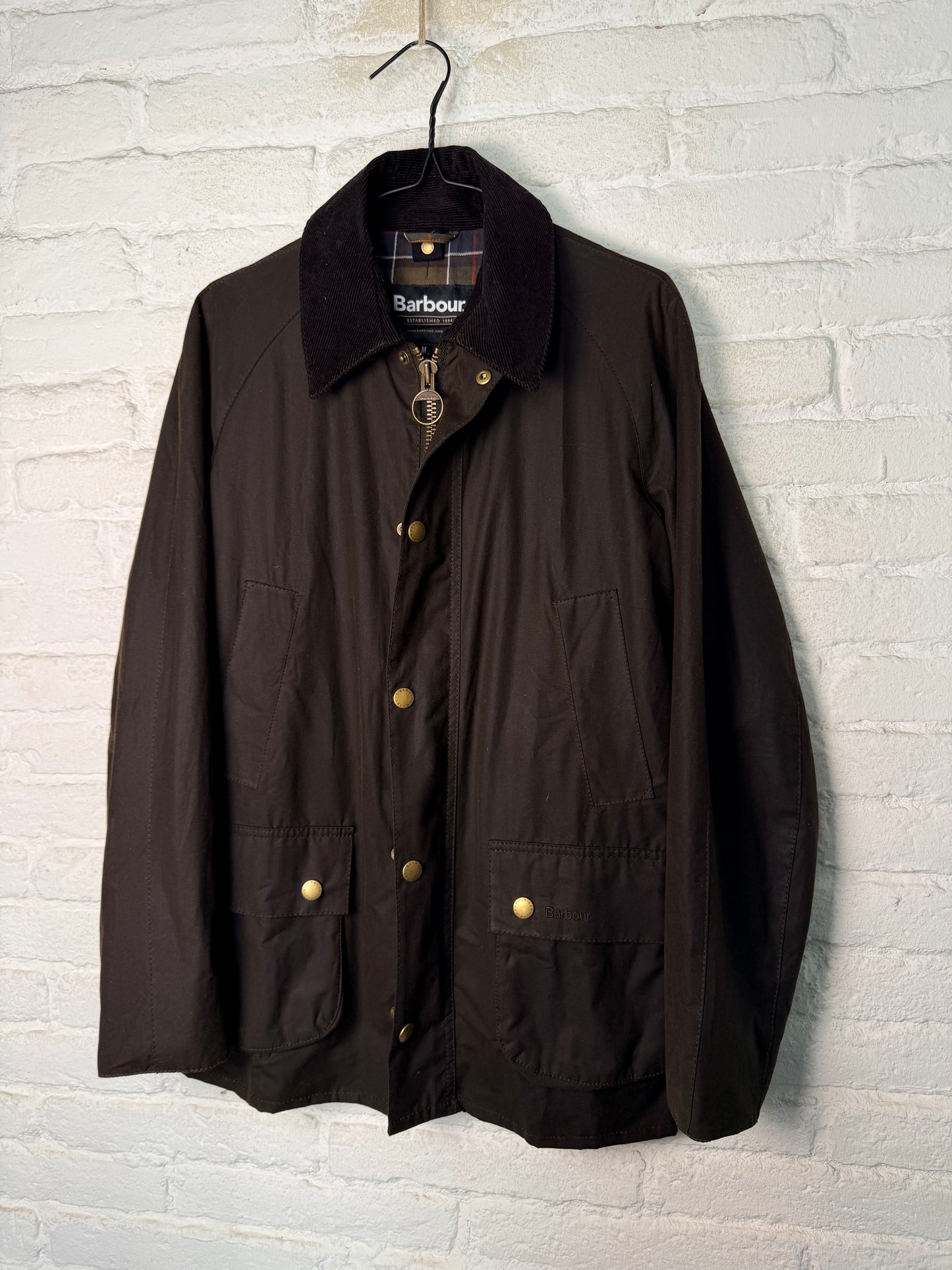 Barbour Ashby Olive Wax Jacket M Modern Made in England