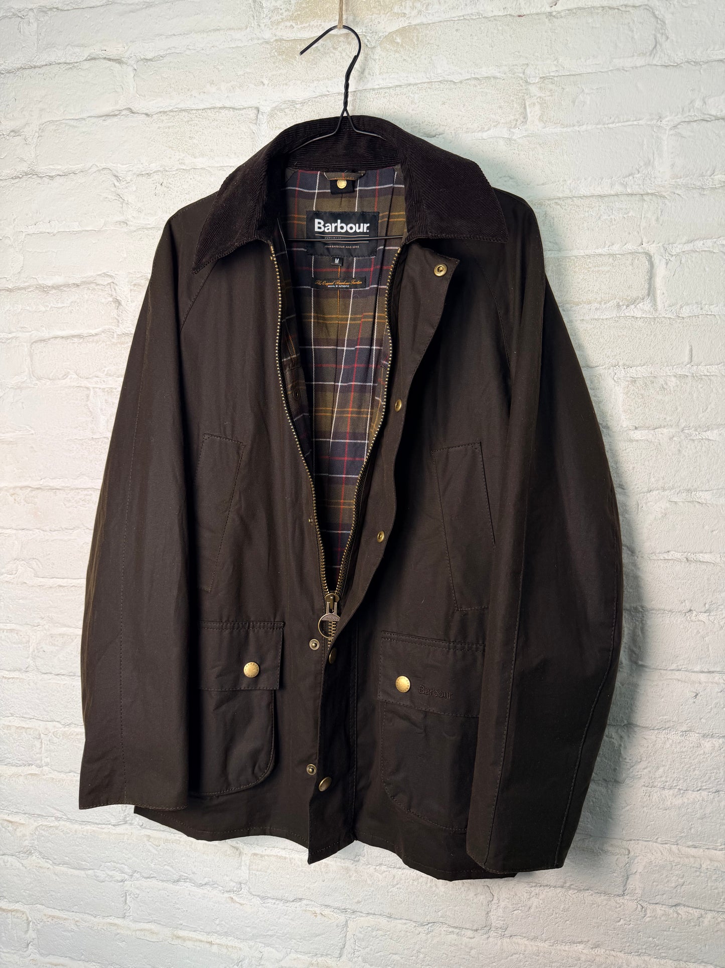 Barbour Ashby Olive Wax Jacket M Modern Made in England