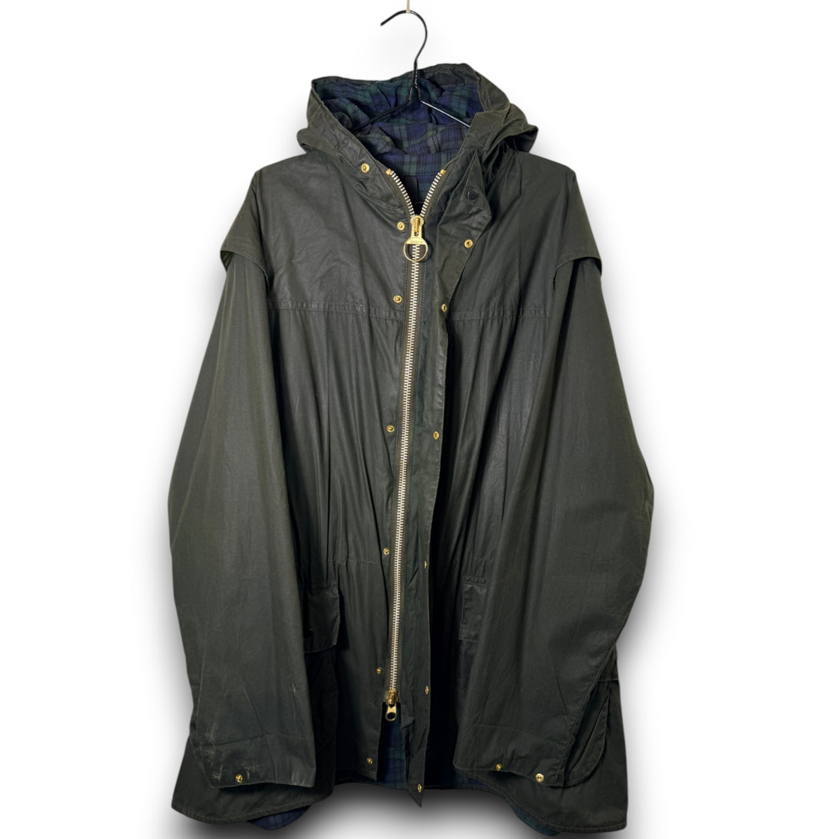 Barbour A5 Lined Durham Wax Jacket Sage Green C48 Size XL Vintage 90s