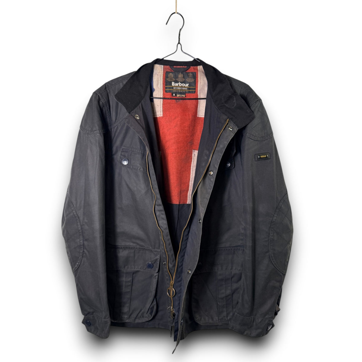 Barbour International Simonside Wax Jacket Navy Blue Men's M-L SKU 113 Vintage