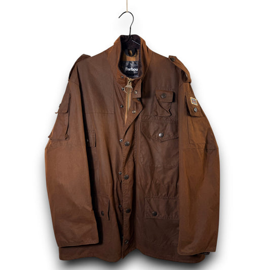 Barbour Cowen Commando Jacket Rust Waxed Cotton C42 Fits L-XL Vintage Mens