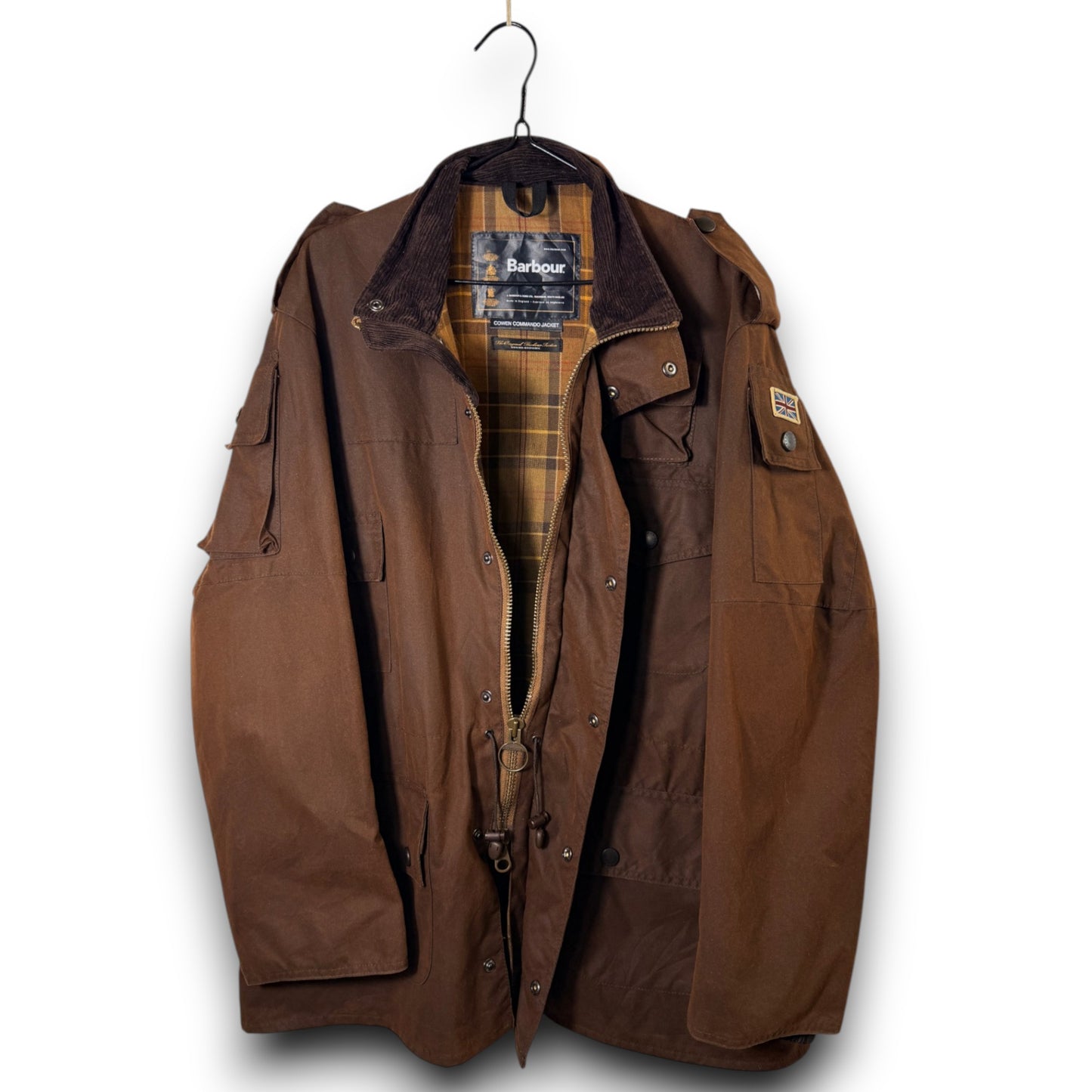 Barbour Cowen Commando Jacket Rust Waxed Cotton C42 Fits L-XL Vintage Mens