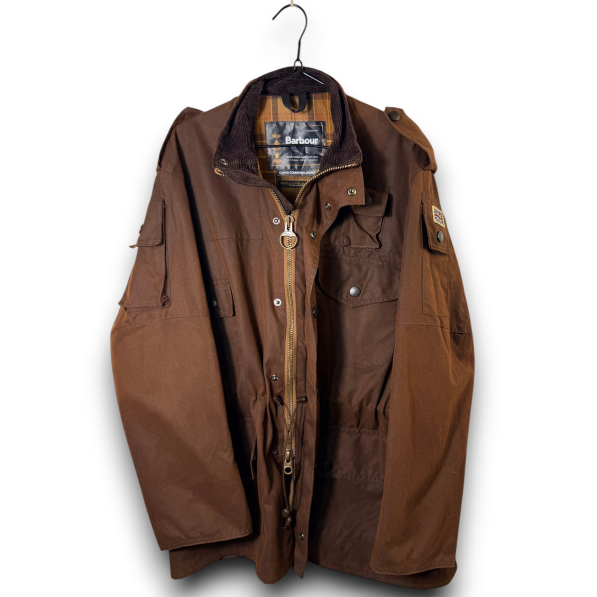 Barbour Cowen Commando Jacket Rust Waxed Cotton C42 Fits L-XL Vintage Mens