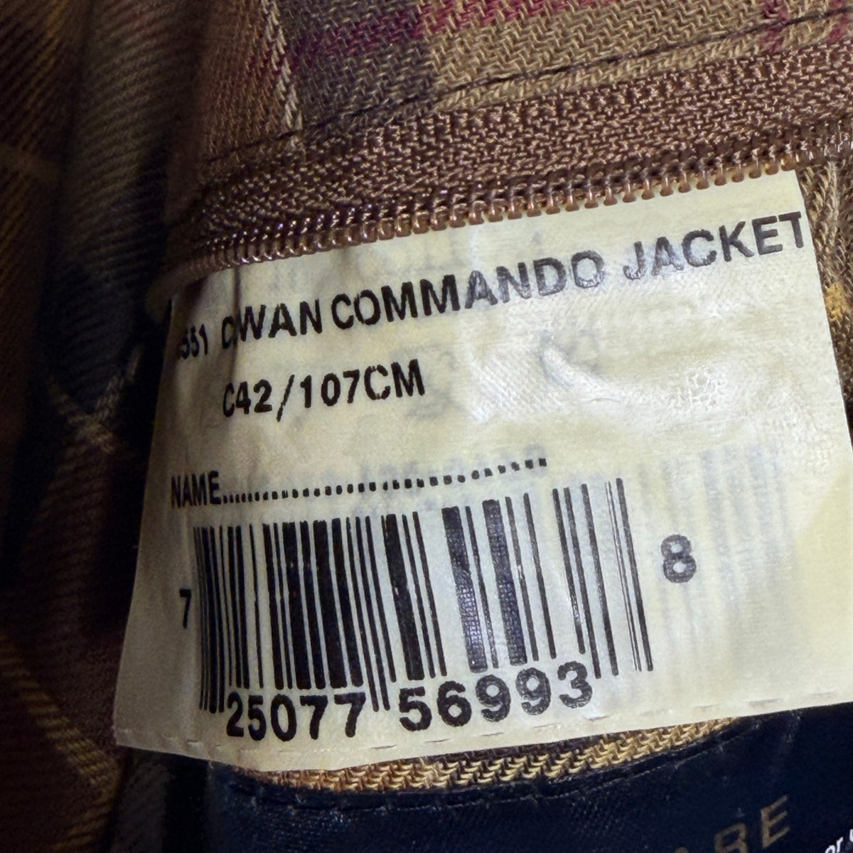 Barbour Cowen Commando Jacket Rust Waxed Cotton C42 Fits L-XL Vintage Mens