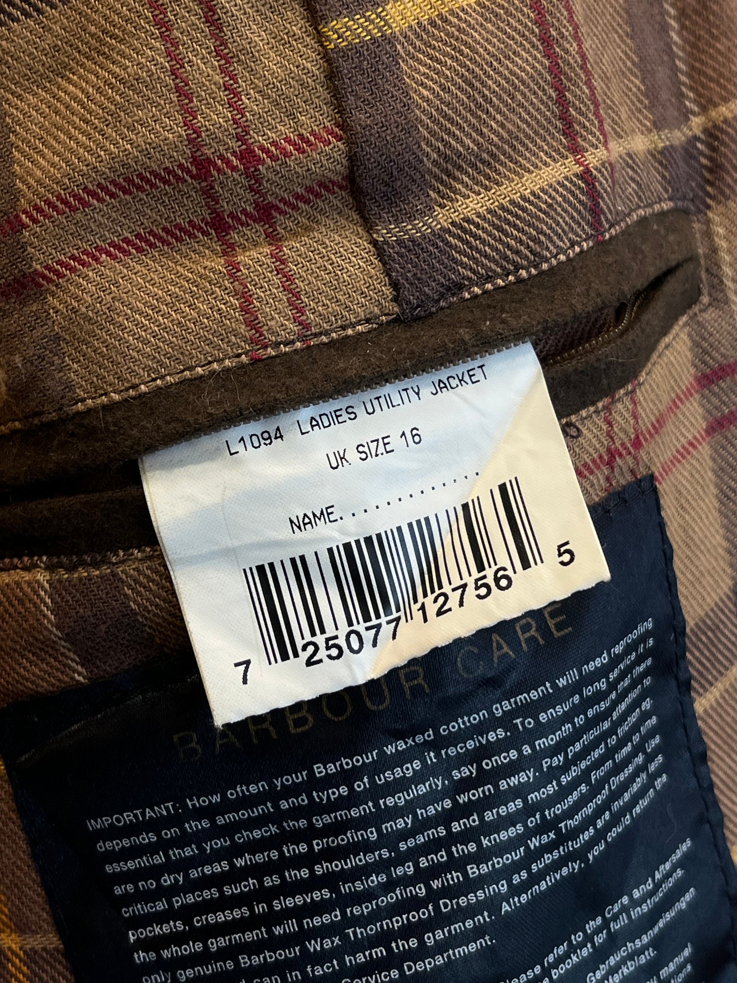 Barbour Flyweight Wax Jacket – Brown – UK16 (Women L)