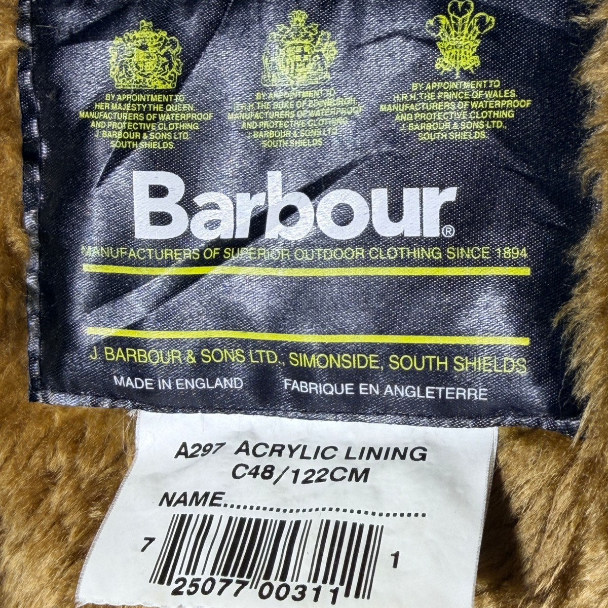 Barbour A297 C48 Body Warmer Liner – Button Version – Vintage Jacket Inner Liner