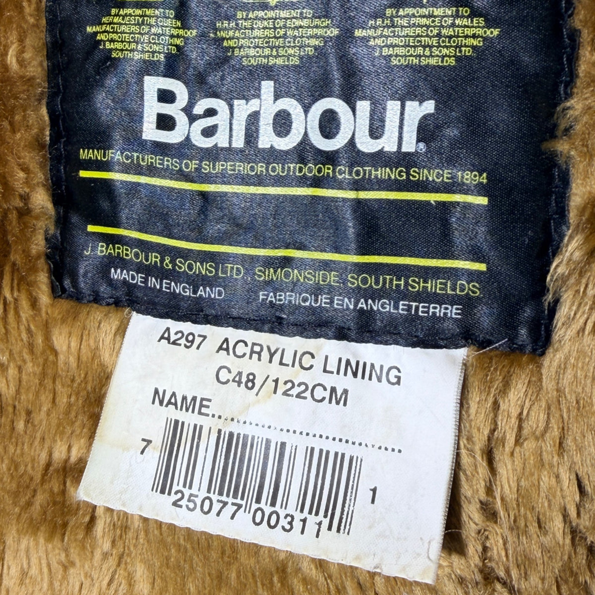 Barbour A297 C48 Body Warmer Liner – Button Version – Vintage Jacket Inner Liner