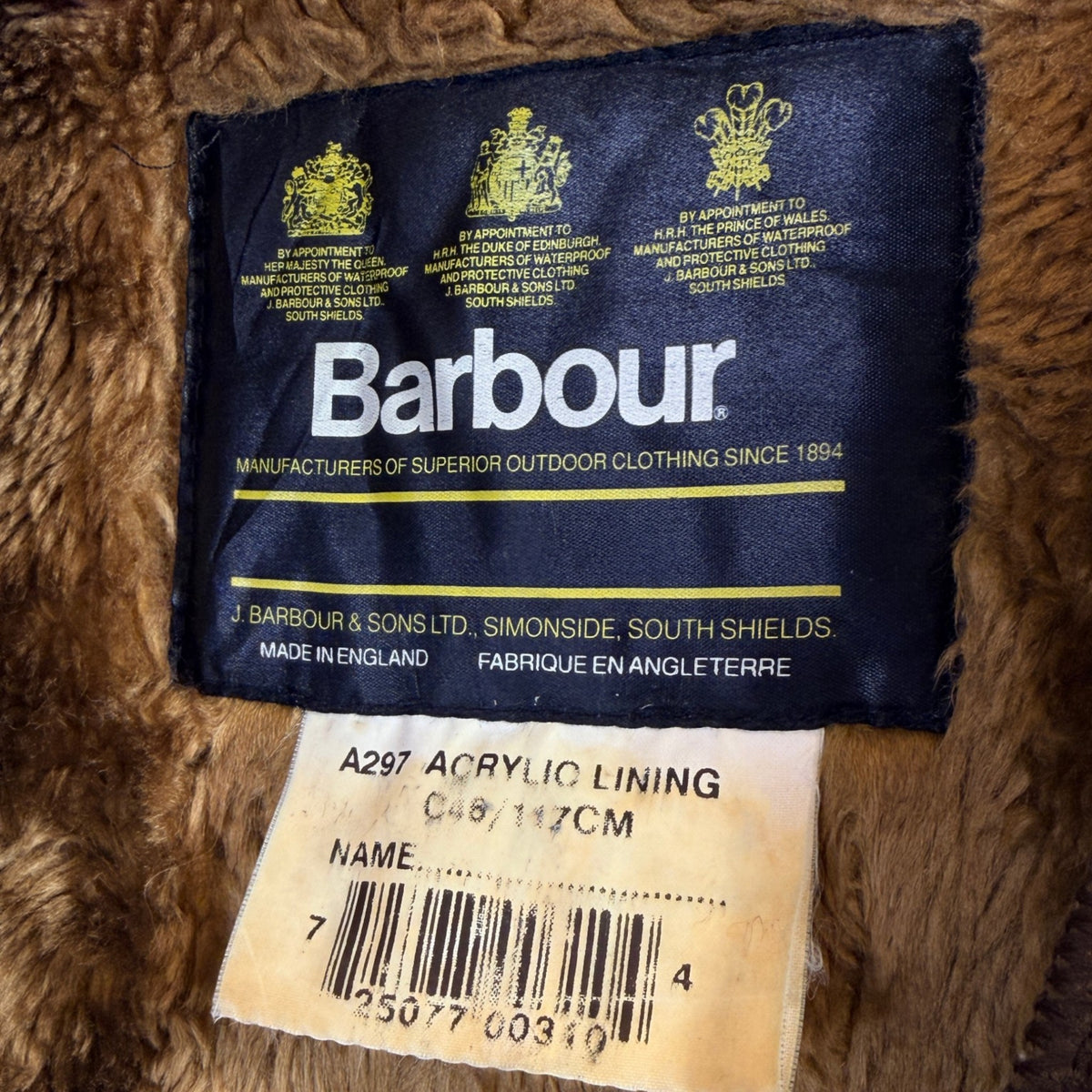 Barbour A297 C46 Body Warmer Liner – Button Version – Vintage Jacket Inner Liner