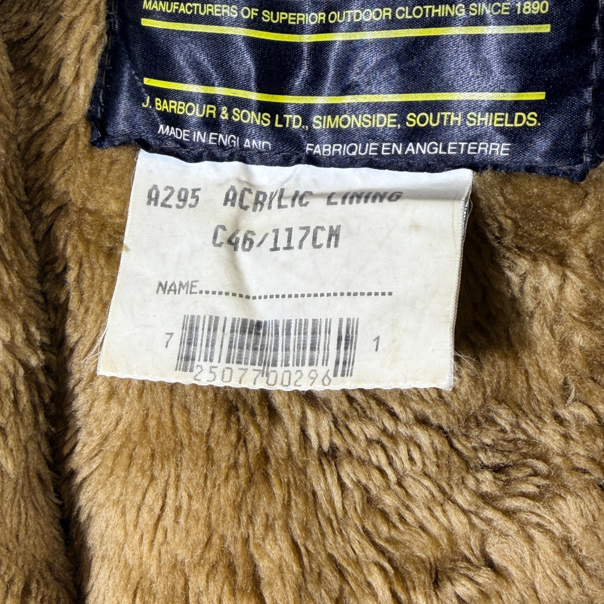 Barbour A295 C46 Body Warmer Liner – Button Version – Vintage Jacket Inner Liner