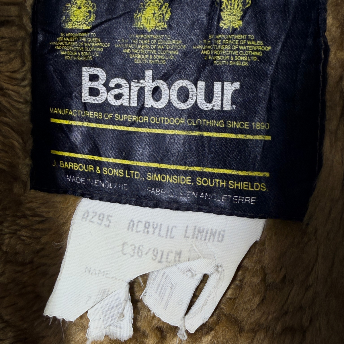 Barbour A295 C36 Body Warmer Liner – Button Version – Vintage Jacket Inner Liner