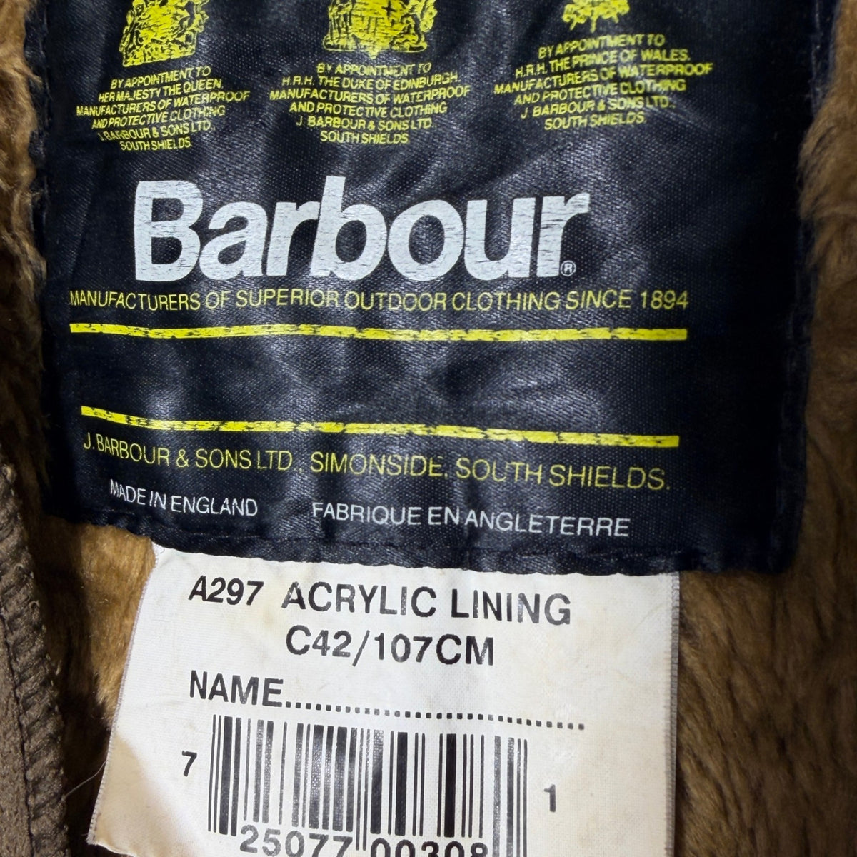 Barbour A297 C42 Body Warmer Liner – Button Version – Vintage Jacket Inner Liner