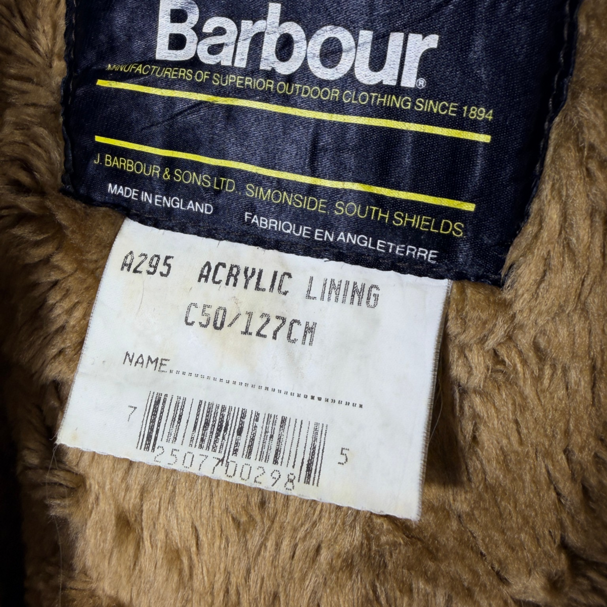 Barbour A295 C50 Body Warmer Liner – Button Version – Vintage Jacket Inner Liner