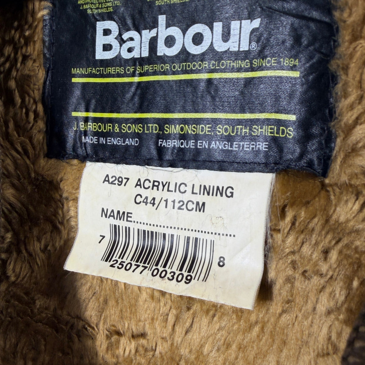 Barbour A297 C44 Body Warmer Liner – Button Version – Vintage Jacket Inner Liner