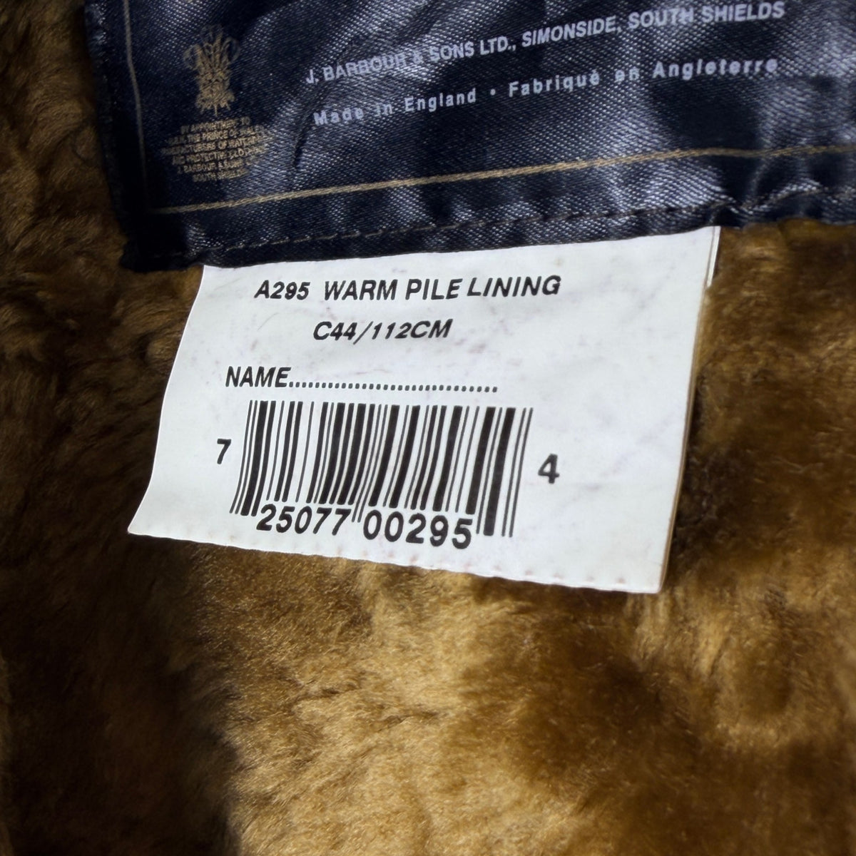 Barbour A295 C44 Body Warmer Liner – Button Version – Vintage Jacket Inner Liner