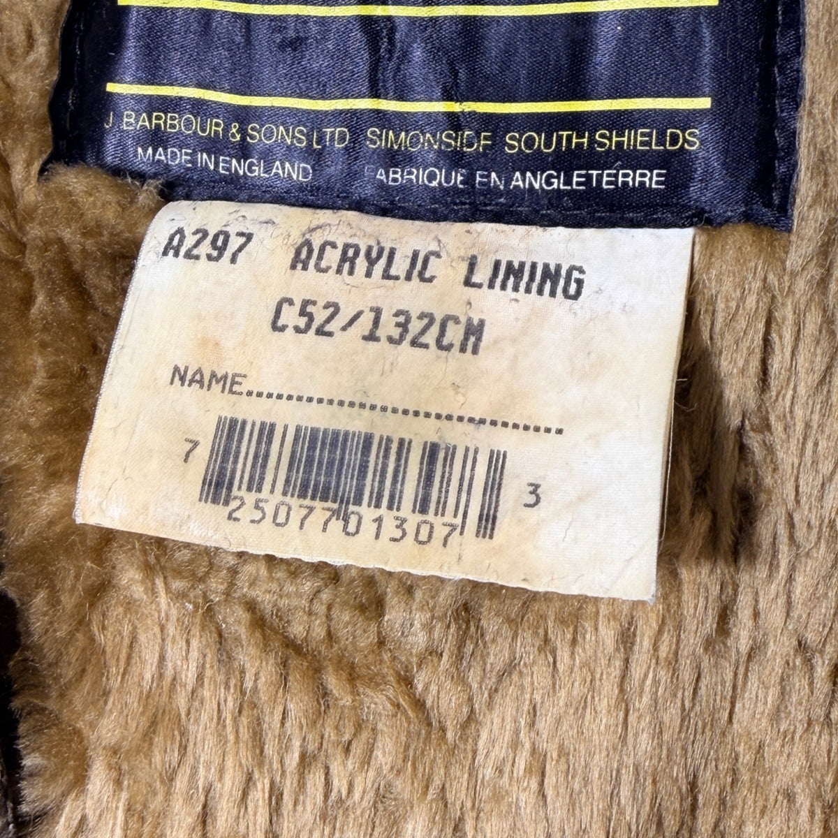 Barbour A297 C52 Body Warmer Liner – Button Version – Vintage Jacket Inner Liner
