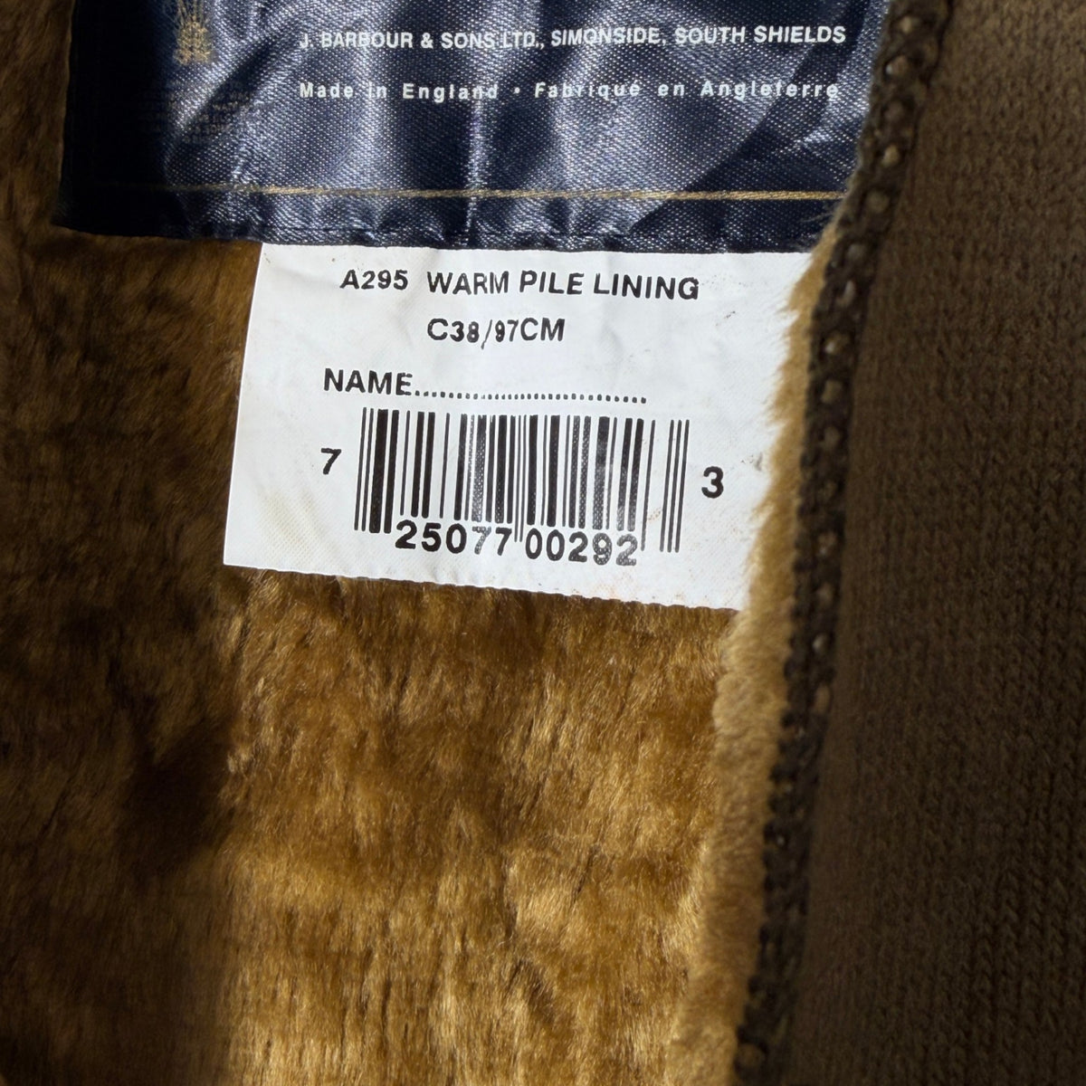 Barbour A295 C38 Body Warmer Liner – Button Version – Vintage Jacket Inner Liner
