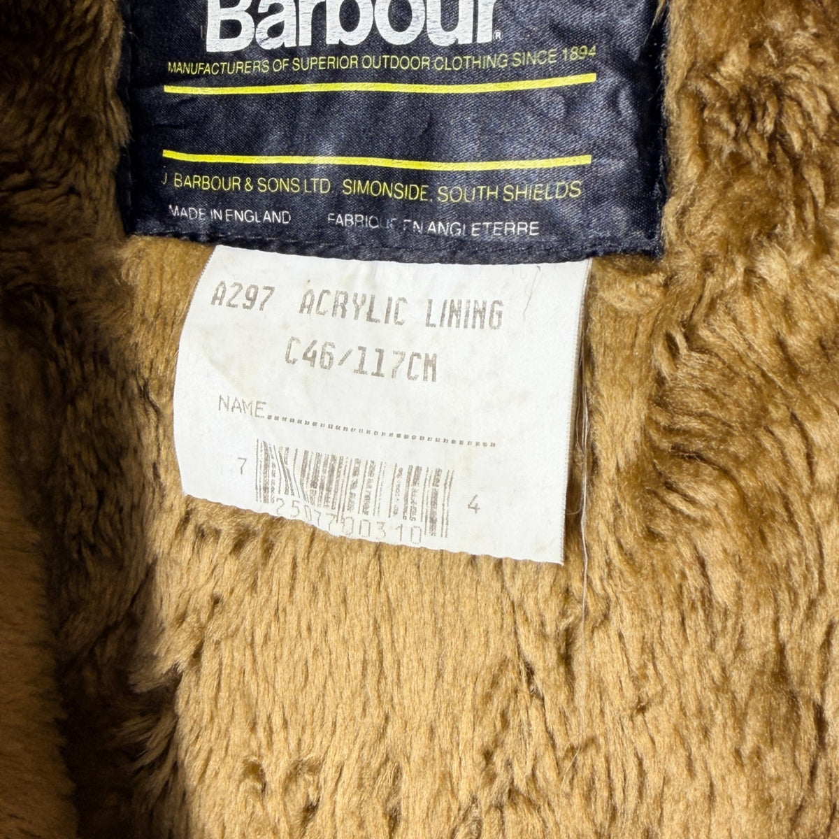 Barbour A297 C46 Body Warmer Liner – Button Version – Vintage Jacket Inner Liner