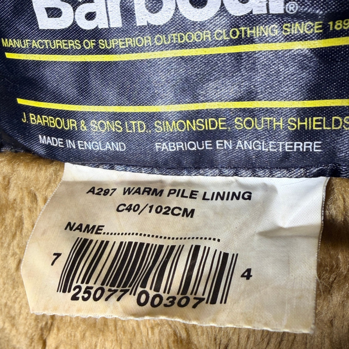 Barbour A297 C40 Body Warmer Liner – Button Version – Vintage Jacket Inner Liner