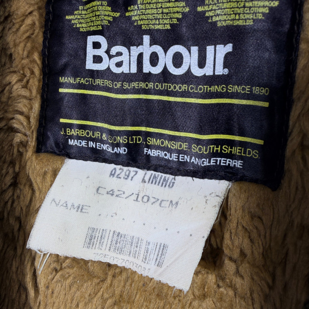 Barbour A297 C42 Body Warmer Liner – Button Version – Vintage Jacket Inner Liner