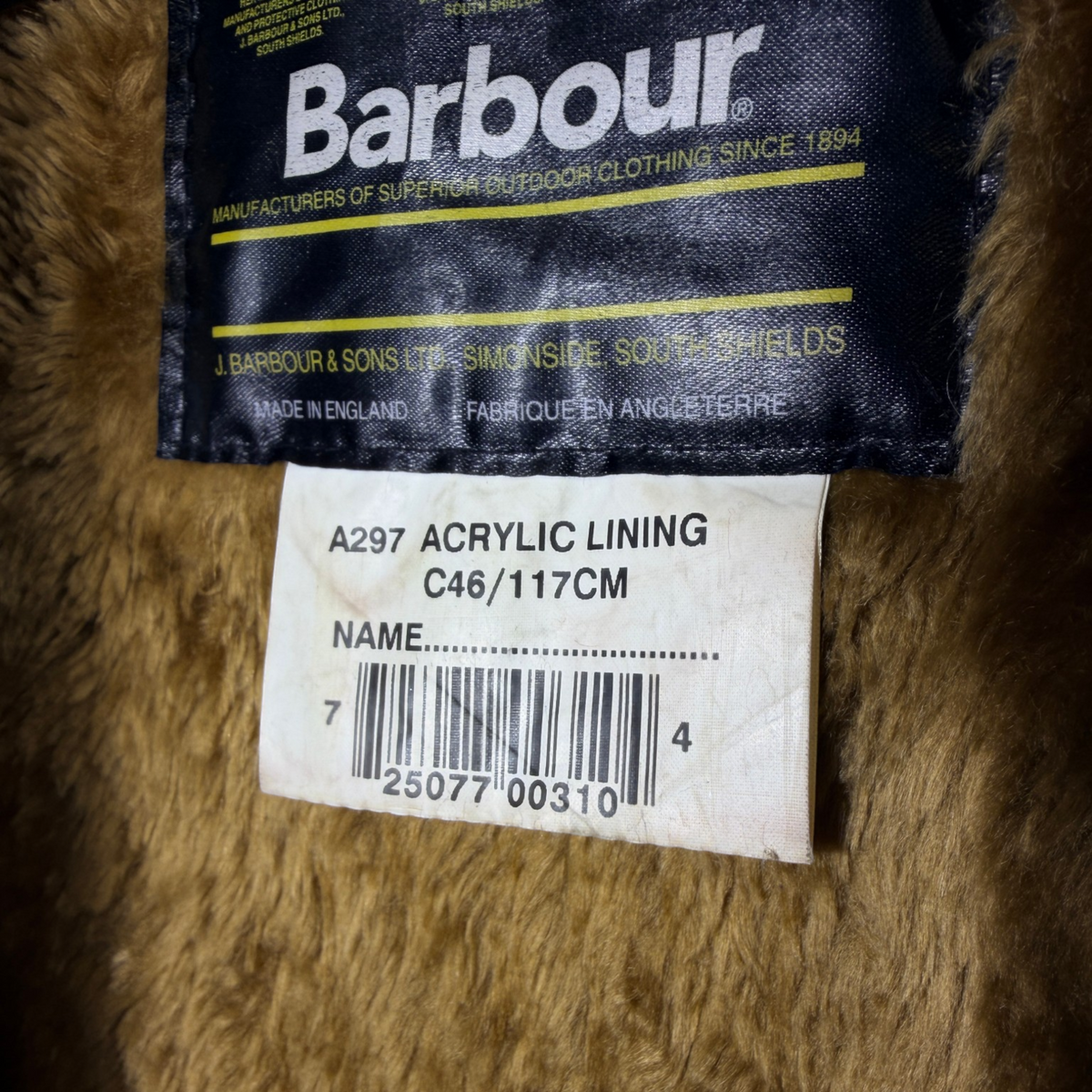 Barbour A297 C46 Body Warmer Liner – Button Version – Vintage Jacket Inner Liner