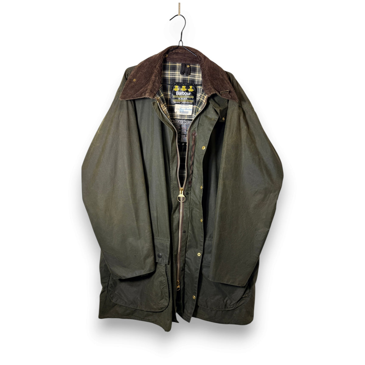 Barbour A200 Border Wax Jacket C50 Sage Green XXXL Vintage 90s
