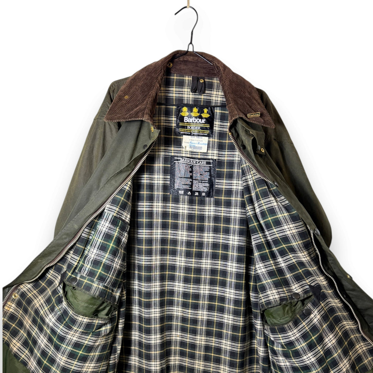 Barbour A200 Border Wax Jacket C50 Sage Green XXXL Vintage 90s