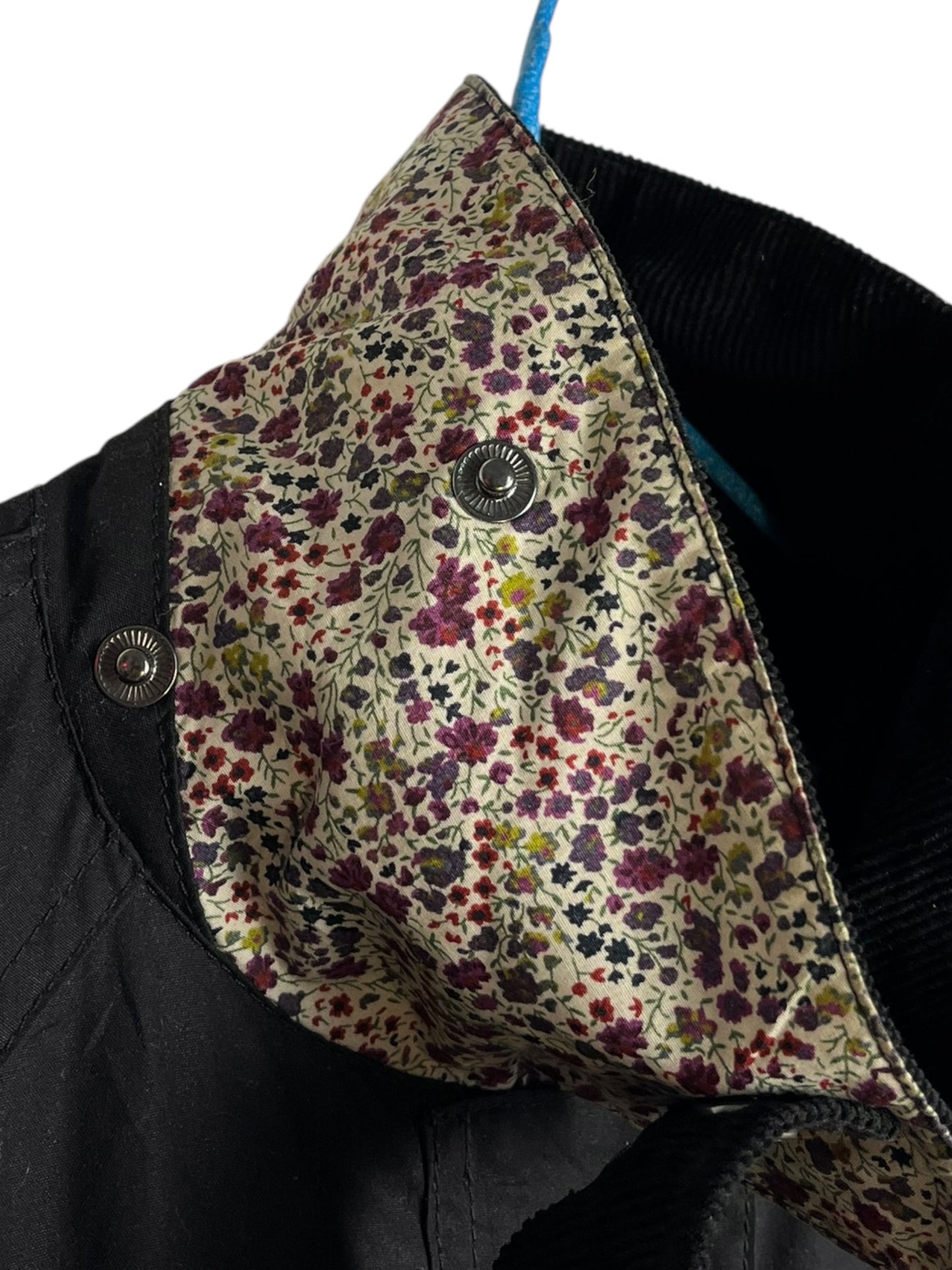 Barbour Beadnell Liberty Wax Jacket Navy Floral Lining Womens Uk16 XL