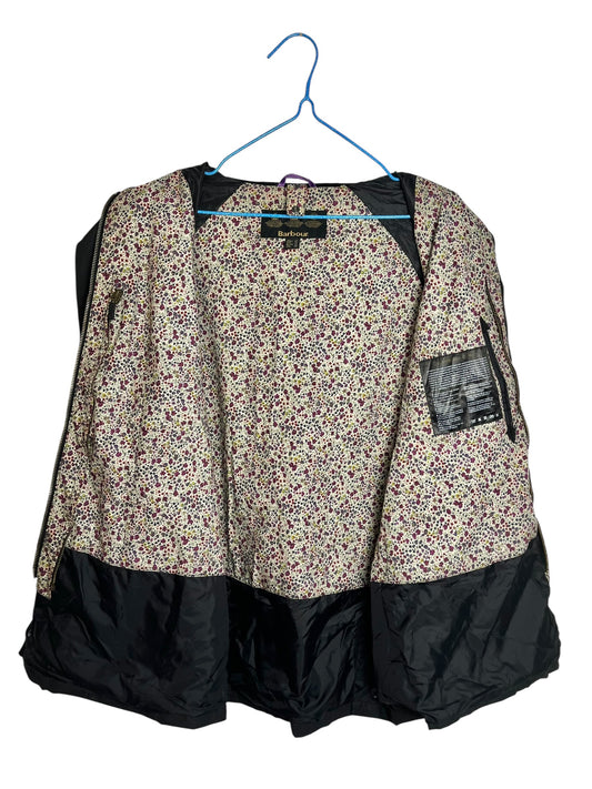 Barbour Beadnell Liberty Wax Jacket Navy Floral Lining Womens Uk16 XL