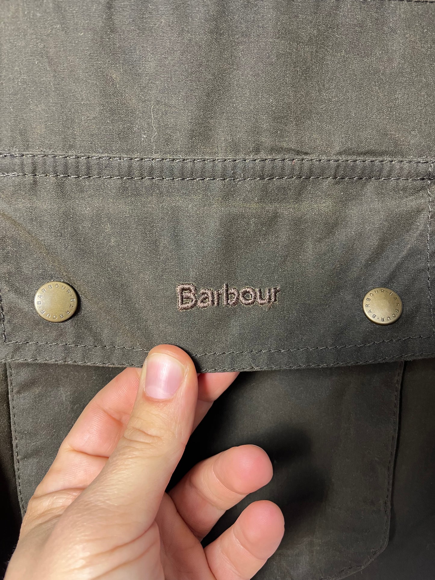 Barbour Blaise Wax Jacket Olive Liberty Fabric Women UK8 Hooded Waxed Cotton