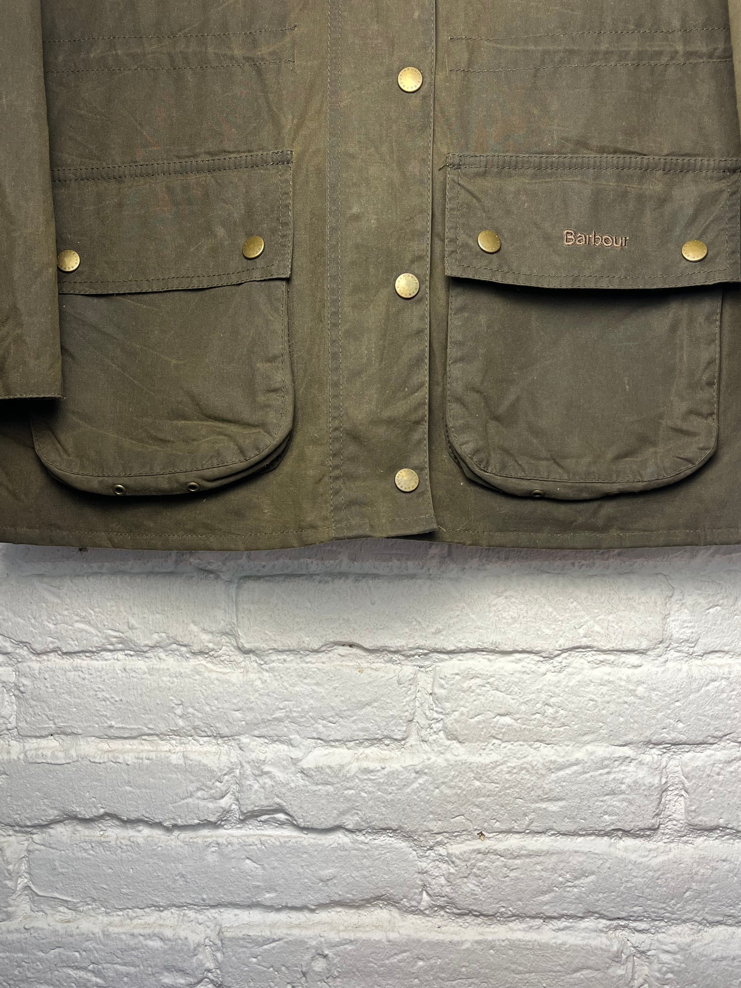 Barbour Blaise Wax Jacket Olive Liberty Fabric Women UK8 Hooded Waxed Cotton