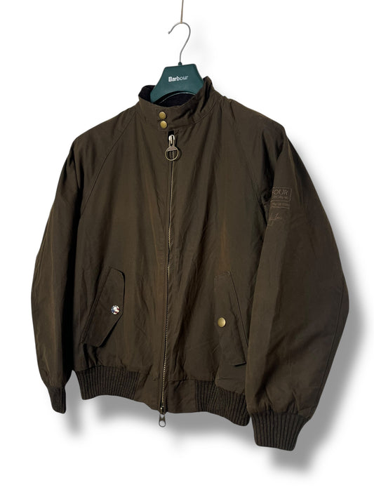 Barbour International Merchant Wax Bomber Olive Steve McQueen Size M Waxed Cotton