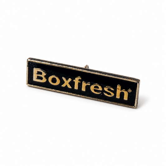 Boxfresh Logo Pin – Gold-Tone & Black Enamel