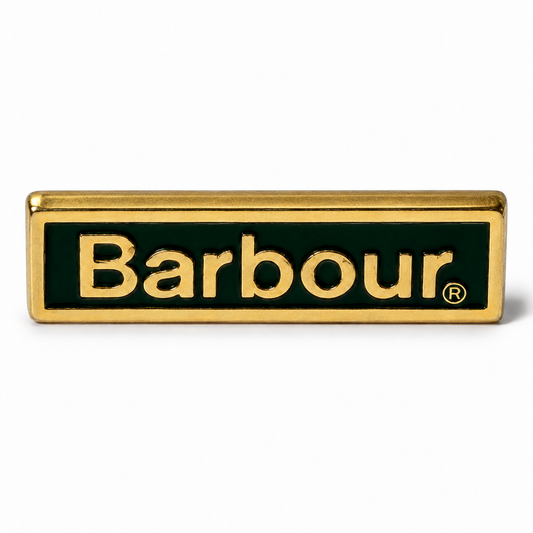 Vintage 1990s Barbour Pin – Gold-Tone & Green Enamel