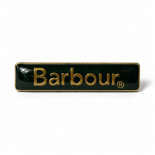 Barbour Classic Logo Pin – Green & Gold-Tone